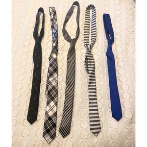 5 skinny patterned ties